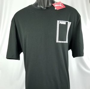 PUMA Brand T-Shirt Men Tee Black NWT Size M